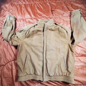 Vintage Tannery West‎ Leather Jacket Women's XL Brown Buttons Elastic Waist FLAW
